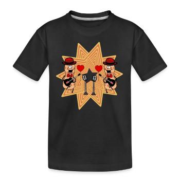 Peanut Musician Guitarist Guitarist Peanuts - Kids' Premium Organic T-Shirt - black - Front
