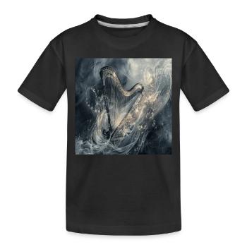 Harfe - Kinder Premium Bio T-Shirt - Schwarz - Vorne