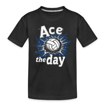 Volleyballspieler Und Fan Spike Servieren - Kinder Premium Bio T-Shirt - Schwarz - Vorne