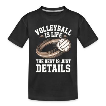 Volleyballspieler Und Fan Spike Servieren - Kinder Premium Bio T-Shirt - Schwarz - Vorne