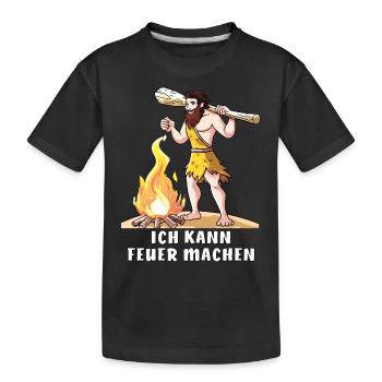 NÉANDERTAL JE PEUX FAIRE DU FEU - T-shirt bio Premium Enfant - noir - Devant