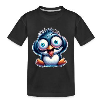 Penguin Crazy - Kids' Premium Organic T-Shirt - black - Front
