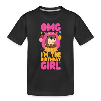 Loutre Anniversaire Fille Omg Je suis Le - T-shirt bio Premium Enfant - noir - Devant