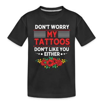 Tattoo Artist Tattoo Artist Tattooed Tattoo - Kids' Premium Organic T-Shirt - black - Front