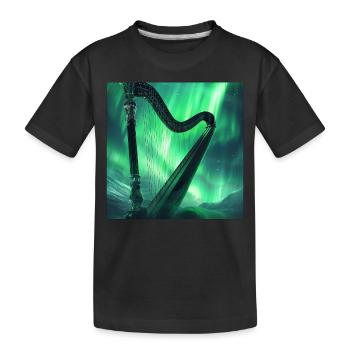 Harfe - Kinder Premium Bio T-Shirt - Schwarz - Vorne