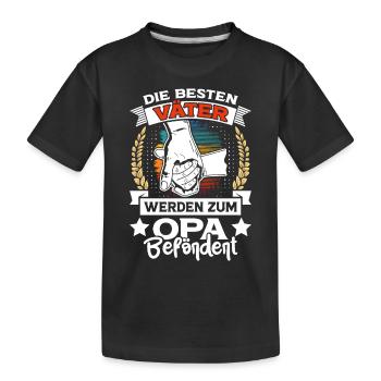 Opi DIE BESTEN VÄTER WERDEN ZUM OPA BEFÖRDERT - Kinder Premium Bio T-Shirt - Schwarz - Vorne