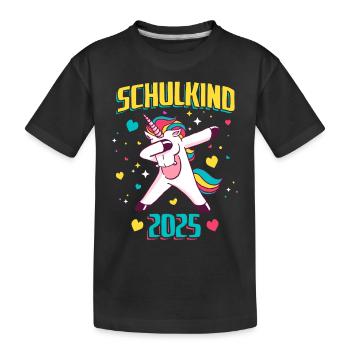 Écolier 2025 Licorne Inscription à l’école - T-shirt bio Premium Enfant - noir - Devant