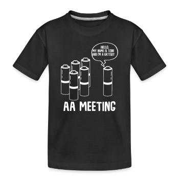 AA Réunion Piles Drôle Conversation Humoristique - T-shirt bio Premium Enfant - noir - Devant