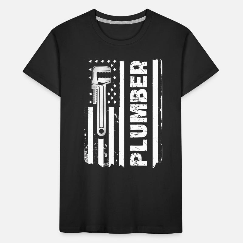 Outil de drapeau de plombier élégant T-shirt bio Premium Enfant