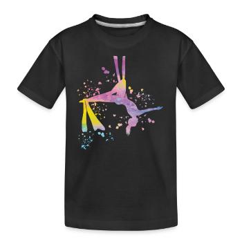 Tissu vertical acrobaties aériennes soie aérienne - T-shirt bio Premium Enfant - noir - Devant