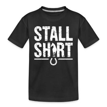 Pferde Reiten Stall Shirt Reiterin Pferdeliebhaber - Kinder Premium Bio T-Shirt - Schwarz - Vorne