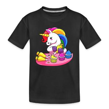 Cake Tartlet Decoration Cake - Kids' Premium Organic T-Shirt - black - Front