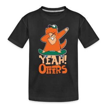 Otter Yeah! Otters - T-shirt bio Premium Enfant - noir - Devant