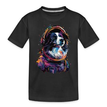 Border Collie - Kinder Premium Bio T-Shirt - Schwarz - Vorne