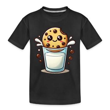 Fröhliche Kekse Und Milch Weihnachten Spaß - Kinder Premium Bio T-Shirt - Schwarz - Vorne