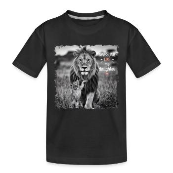 Awesome Like My Daughter Dad Father's Day & Mother's Day - Kids' Premium Organic T-Shirt - black - Front