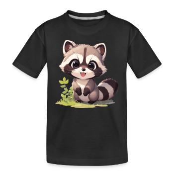 Ratons laveurs Raton laveur - T-shirt bio Premium Enfant - noir - Devant