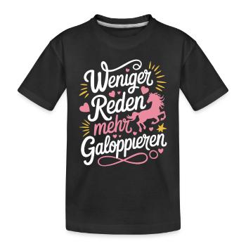 Pferdeliebhaber Pferde Mädchen Reiten Reiterin - Kinder Premium Bio T-Shirt - Schwarz - Vorne