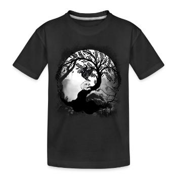 Halloween mystique corbeau corbeau animaux de la forêt - T-shirt bio Premium Enfant - noir - Devant