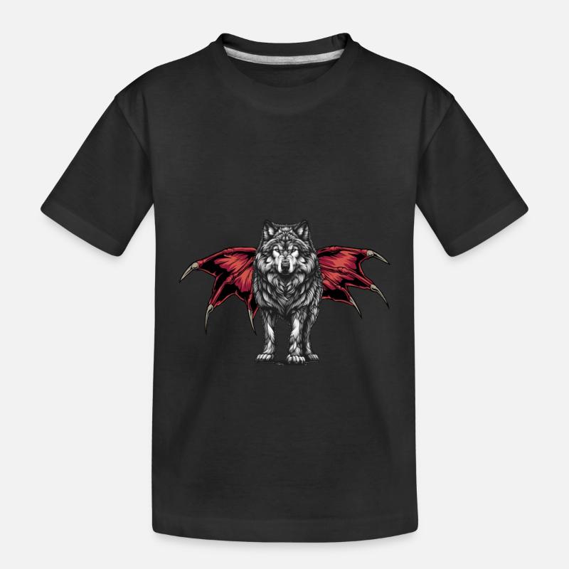 Halloween Wolf Wölfe Werwolf - Kinder Premium Bio T-Shirt - Schwarz