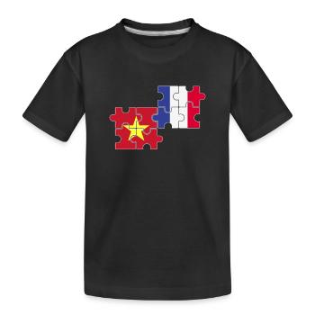 Vietnam France Drapeau Français Vietnamien - T-shirt bio Premium Enfant - noir - Devant