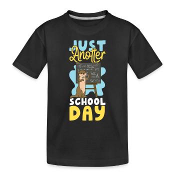 Otter Pre-School First Grade Back - Kinder Premium Bio T-Shirt - Schwarz - Vorne