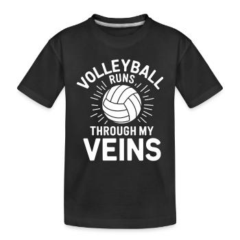 Joueur De Volley-ball Et Fan Spike Service - T-shirt bio Premium Enfant - noir - Devant