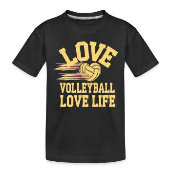 Joueur De Volley-ball Et Fan Spike Service - T-shirt bio Premium Enfant - noir - Devant