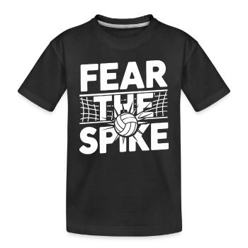 Volleyballspieler Und Fan Spike Servieren - Kinder Premium Bio T-Shirt - Schwarz - Vorne
