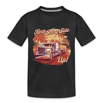 Trucker Keep The Shiny Side Up - Kids' Premium Organic T-Shirt - black - Front