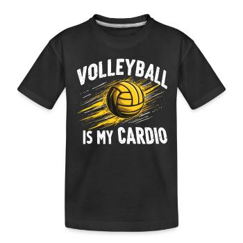 Volleyballspieler Und Fan Spike Servieren - Kinder Premium Bio T-Shirt - Schwarz - Vorne