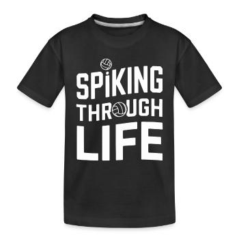 Joueur De Volley-ball Et Fan Spike Service - T-shirt bio Premium Enfant - noir - Devant