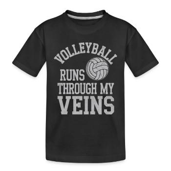 Volleyballspieler Und Fan Spike Servieren - Kinder Premium Bio T-Shirt - Schwarz - Vorne