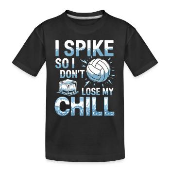 Joueur De Volley-ball Et Fan Spike Service - T-shirt bio Premium Enfant - noir - Devant