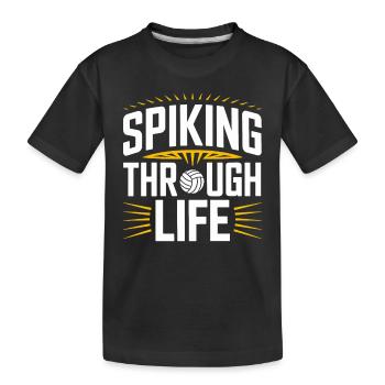 Volleyballspieler Und Fan Spike Servieren - Kinder Premium Bio T-Shirt - Schwarz - Vorne