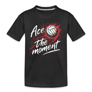 Volleyballspieler Und Fan Spike Servieren - Kinder Premium Bio T-Shirt - Schwarz - Vorne