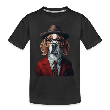 Beagle - Kinder Premium Bio T-Shirt - Schwarz - Vorne