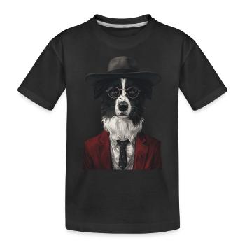Border Collie - Kinder Premium Bio T-Shirt - Schwarz - Vorne