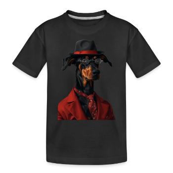 Dobermann - Kinder Premium Bio T-Shirt - Schwarz - Vorne