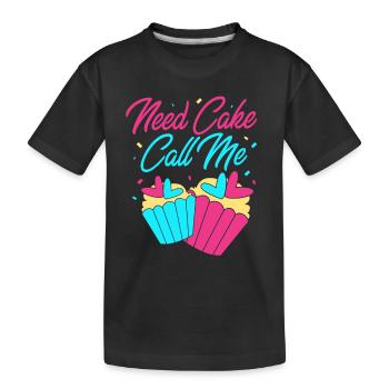 Gâteau Tartelette Décoration Gâteau - T-shirt bio Premium Enfant - noir - Devant