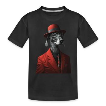 Windhund - Kinder Premium Bio T-Shirt - Schwarz - Vorne