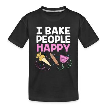 Gâteau Tartelette Décoration Gâteau - T-shirt bio Premium Enfant - noir - Devant