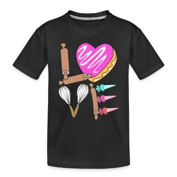 Gâteau Tartelette Décoration Gâteau - T-shirt bio Premium Enfant - noir - Devant