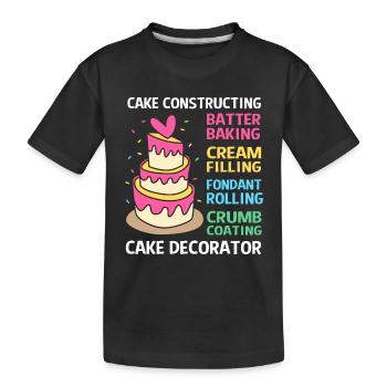 Gâteau Tartelette Décoration Gâteau - T-shirt bio Premium Enfant - noir - Devant