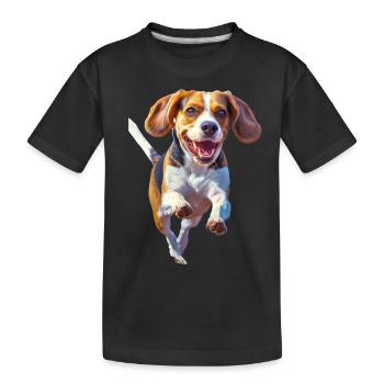 Beagle - Kinder Premium Bio T-Shirt - Schwarz - Vorne