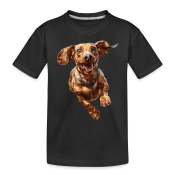 Dackel - Kinder Premium Bio T-Shirt - Schwarz - Vorne