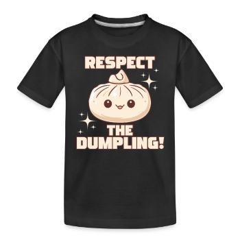 Respect The Dumpling Mignon Cartoon Dumpling - T-shirt bio Premium Enfant - noir - Devant