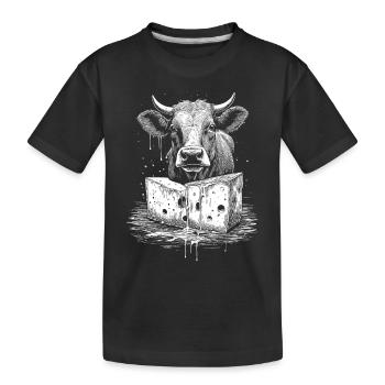 Gourmet raclette shirt with rural charm - Kids' Premium Organic T-Shirt - black - Front
