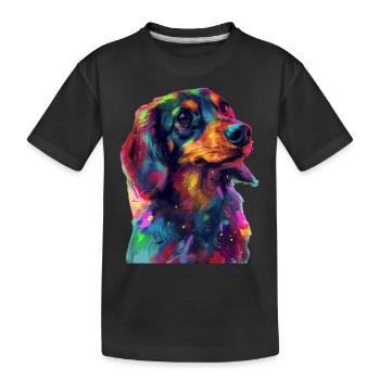 Dackel - Kinder Premium Bio T-Shirt - Schwarz - Vorne
