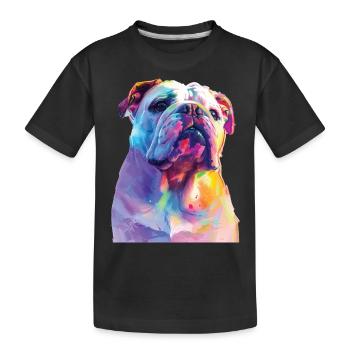 Englische Bulldogge - Kinder Premium Bio T-Shirt - Schwarz - Vorne